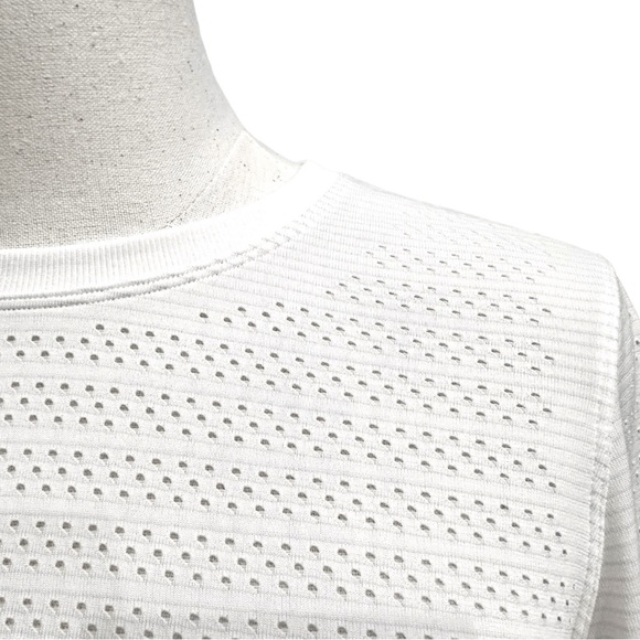 LULULEMON Breeze By LS Perforated SilverScent Run Top in White — 8 - Picture 7 of 9